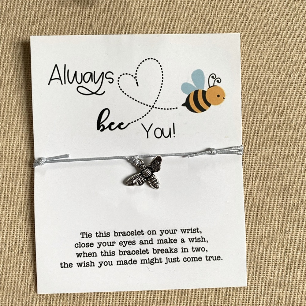 Always Bee You inspirational wish bee bracelet honey bee silver jewelry